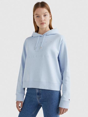 Női Tommy Hilfiger Metallic Hoodies Kék | HU 153HAP